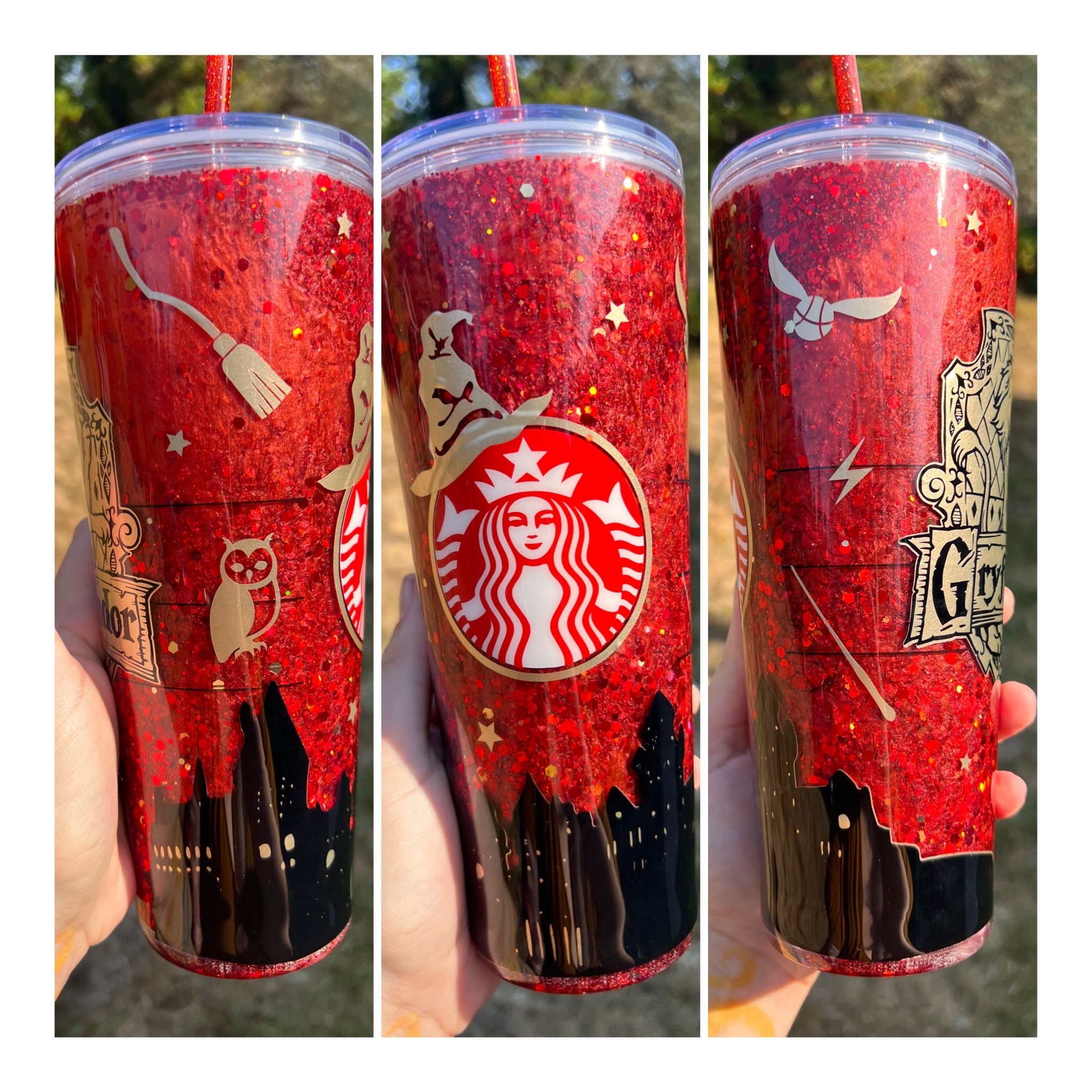 Starbucks Red Glitter Snow Globe Tumbler - Whimsikettle