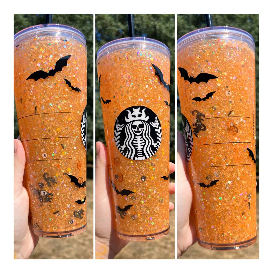 Orange Halloween Snow Globe Tumbler Etsy