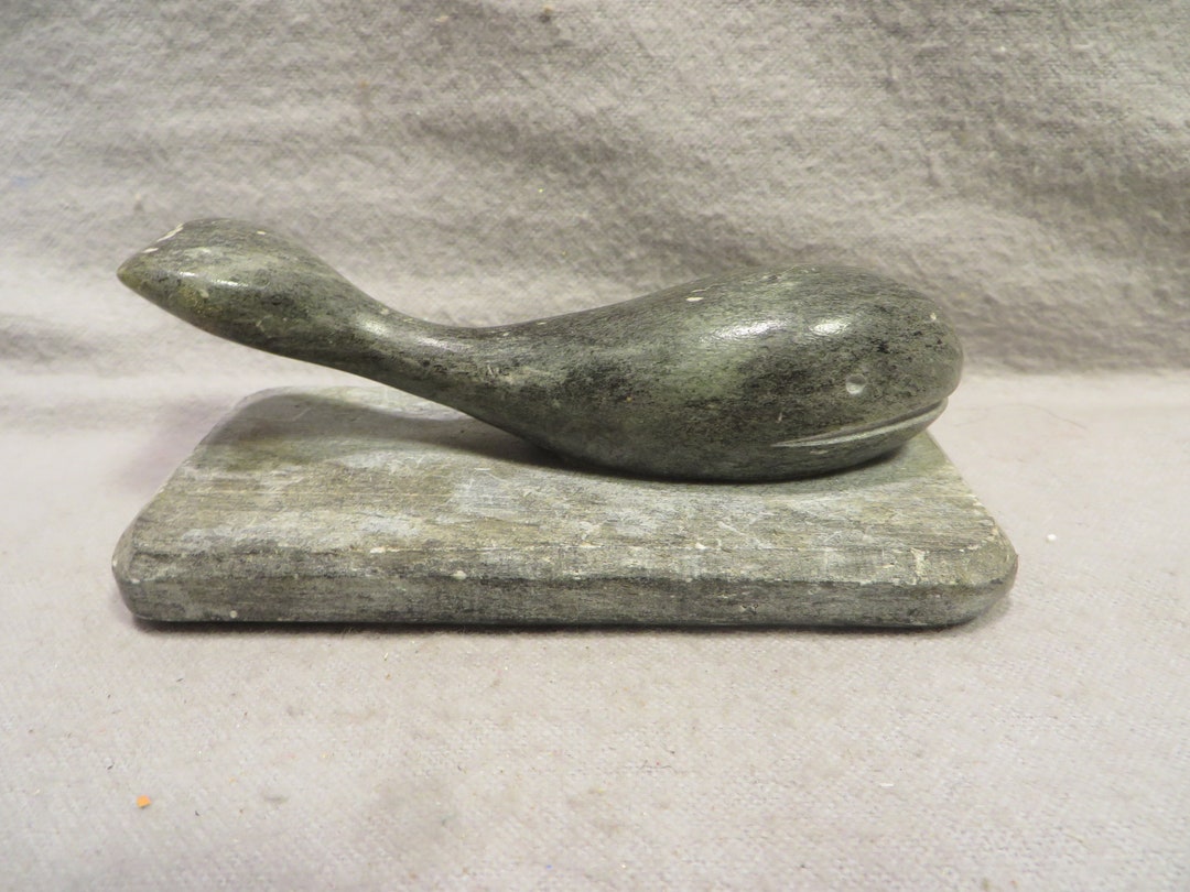 Inuit Turtle Vintage Inuit Hand Carved Artist Signed Soapstone Whale Figurine - Etsy