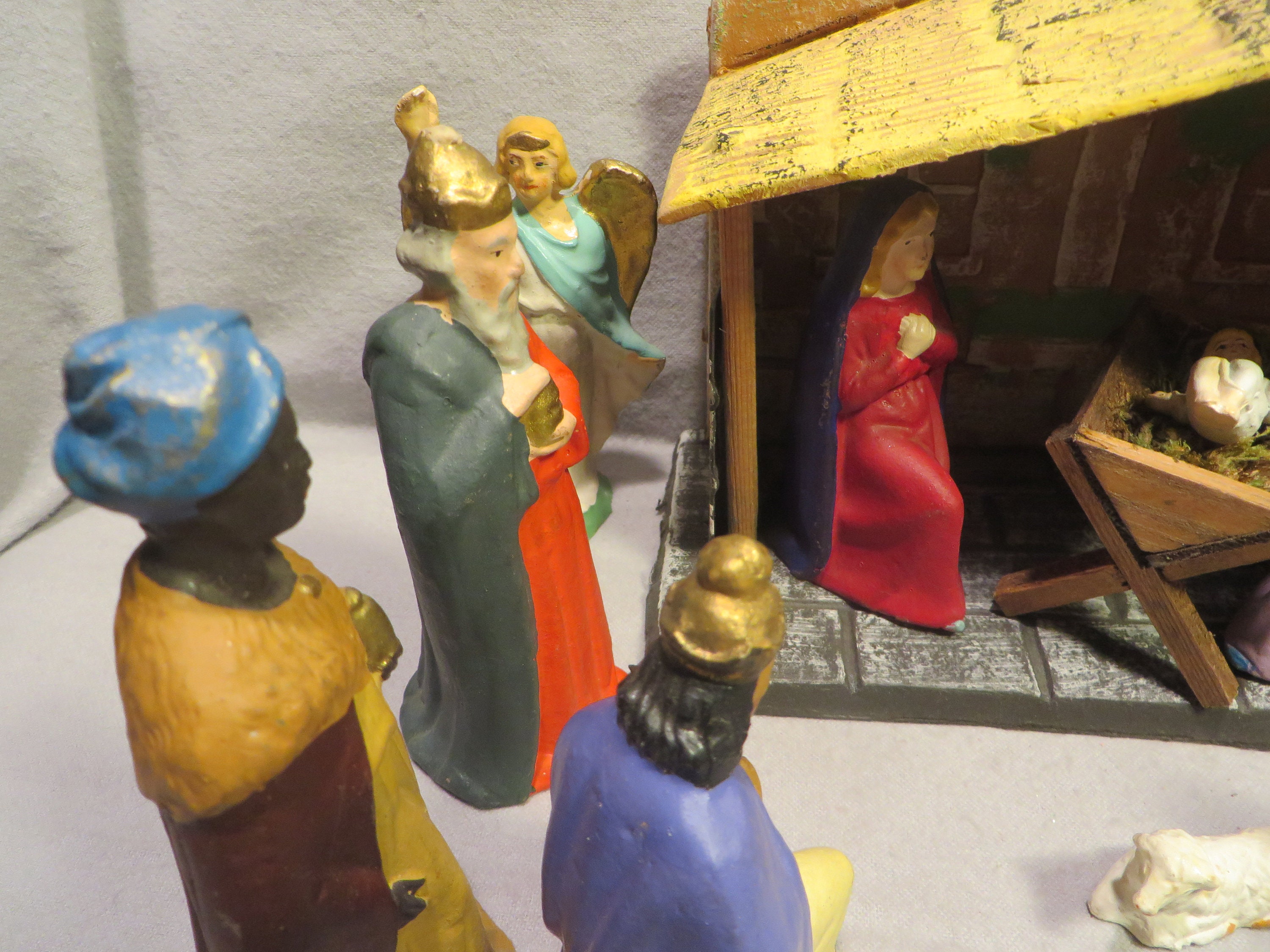 Vintage 21 Piece German Nativity Set With Unusual Formed Etsy