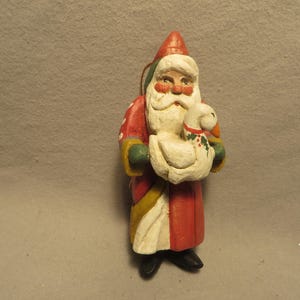 Vintage House of Hatten Stanta w/Goose Christmas Ornament - Dated '88