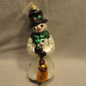 Vintage Christopher Radko Blown Glass Christmas Ornament - Holly Jolly