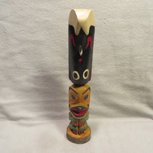 Vintage Miniature American/Canadian Pacific Northwest 8 1/2&quot; Tall Souvenir Wood Totem Pole