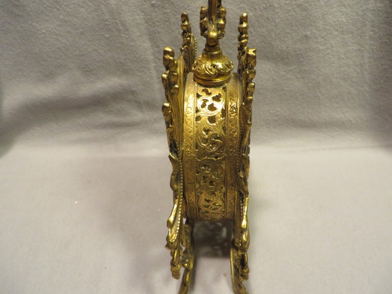 Vintage Gold Plated Ormolu Filigree Figural Vanit… - image 5