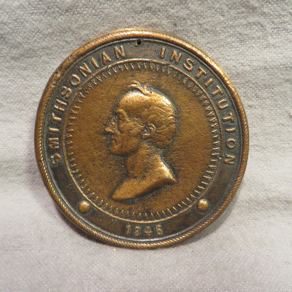 Vintage James Smithson Smithsonian Institution Copper Medallion/Coin