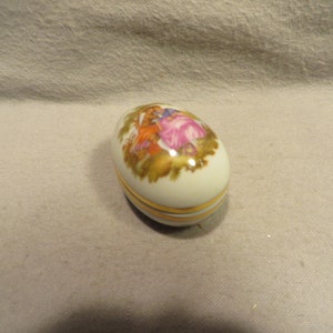 Vintage Limoges France Mini Egg-Shaped Trinket Box