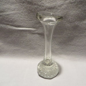 Vintage Mid Century Modern Aseda Sweden Clear Glass Trumpet Bud Vase