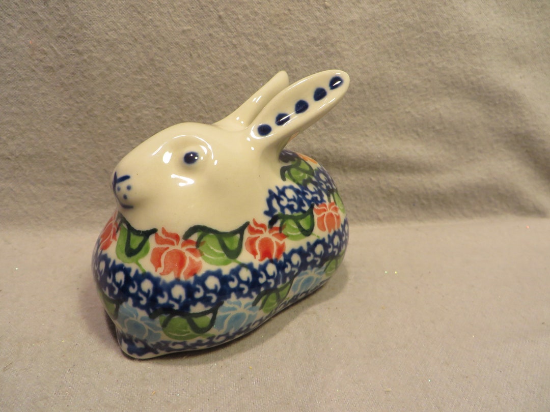Geo Rabbit Pottery Vintage Ceramika Artystyczna Polish Pottery Laying Rabbit Figurine - Etsy