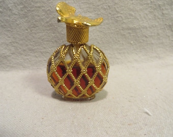 Vintage Nina Ricci L'Air Du Temps Perfume: Gold Filigree Dove Bottle