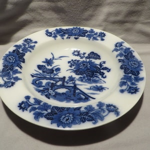 Vintage Ashworth Bros. &quot;Yedo&quot; Pattern Flow Blue Shallow Bowl