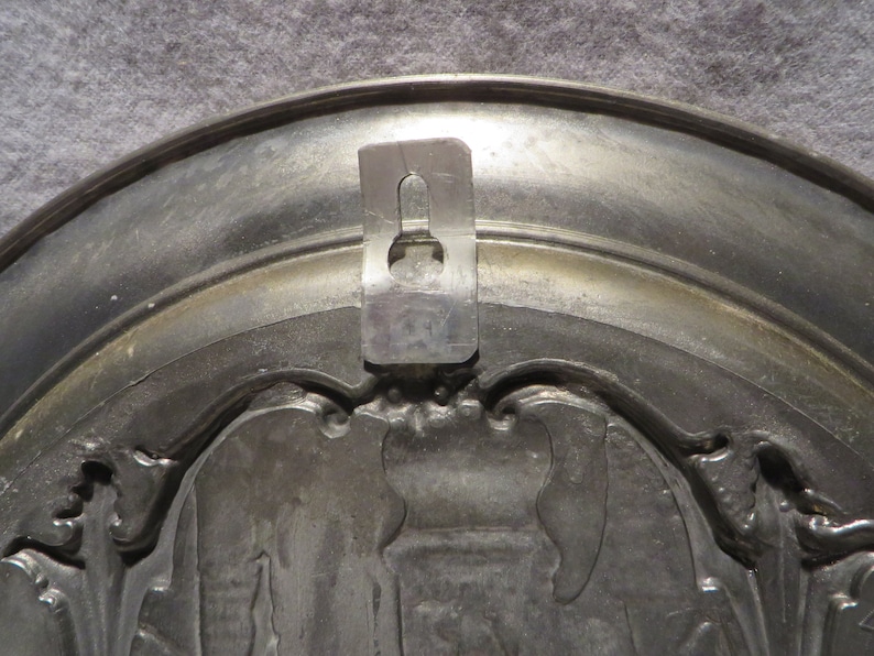 Letter Messenger Vintage WMF Zinn German Pewter 10 Decorative High Relief Wall Plate