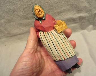 Vintage Signed Olaf Gunnarsson Sweden Hand Carved Wood Figure