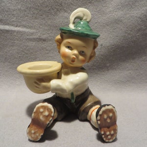 Vintage Porcelain Bavarian Boy Figural Candleholder (Goebel?)
