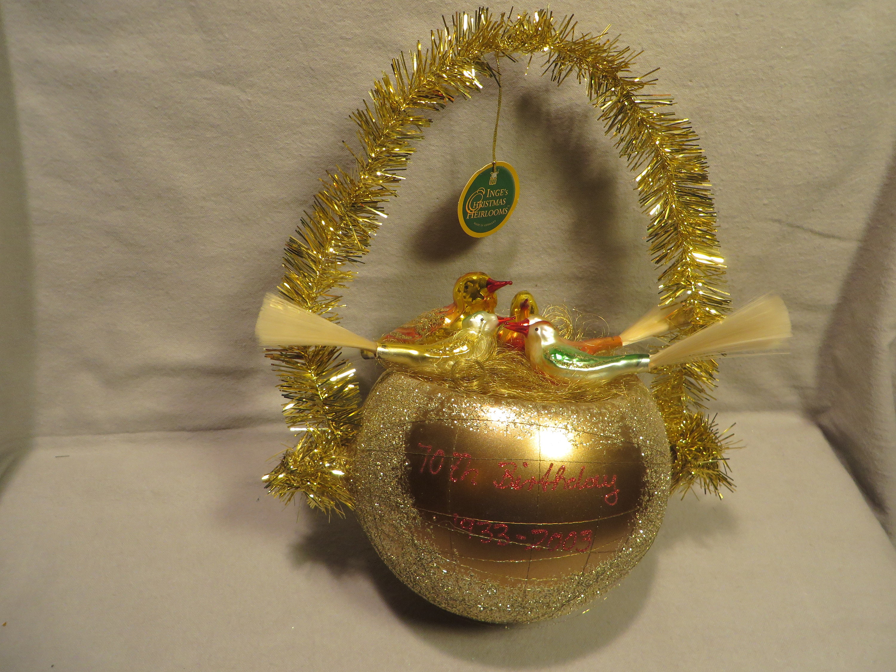 Vintage Inge Glas Germany Blown Glass Bird Nest Ornament - Etsy