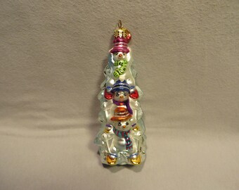 Christopher Radko Winter Scene Ho Ho White Glass Ornament – Made In Poland