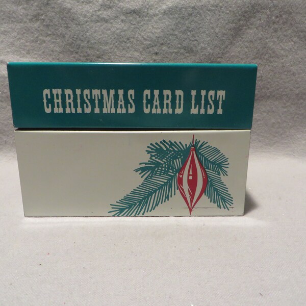 Vintage Bolind Inc. Metal Christmas Card List Box