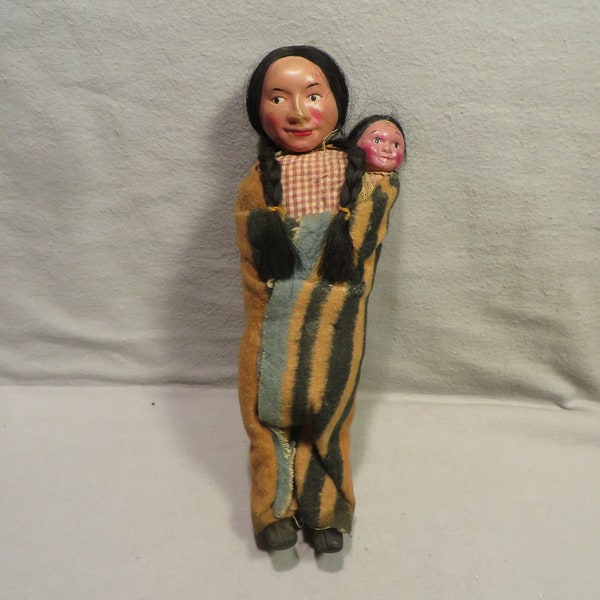 Vintage/Antique Skookum Native American Doll - Mother with Child