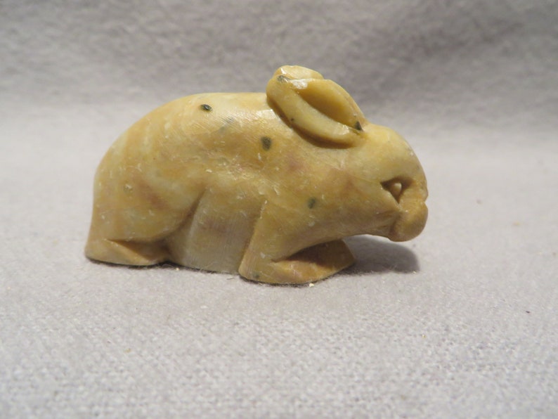 Vintage Small Carved Stone Rabbit Figurine Etsy