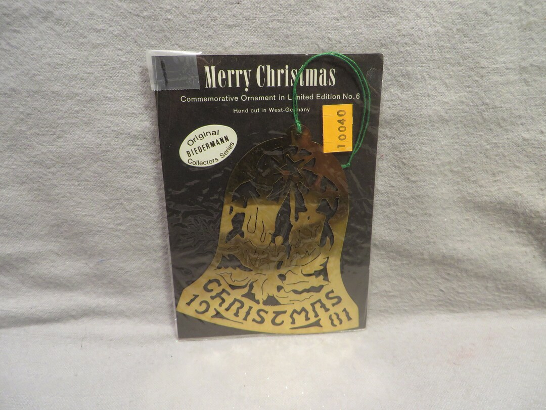 Original Biedermann Flat Cut Out Brass Christmas Ornament 1981 Etsy