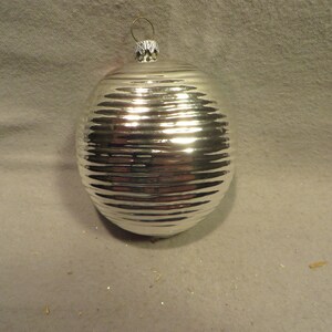 Vintage West Germany Blown Glass Christmas Ornament - Silver Oval ...