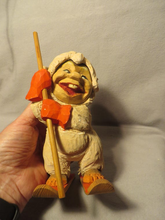 Vintage Henning Norwegian Carved Wood Figure - 8