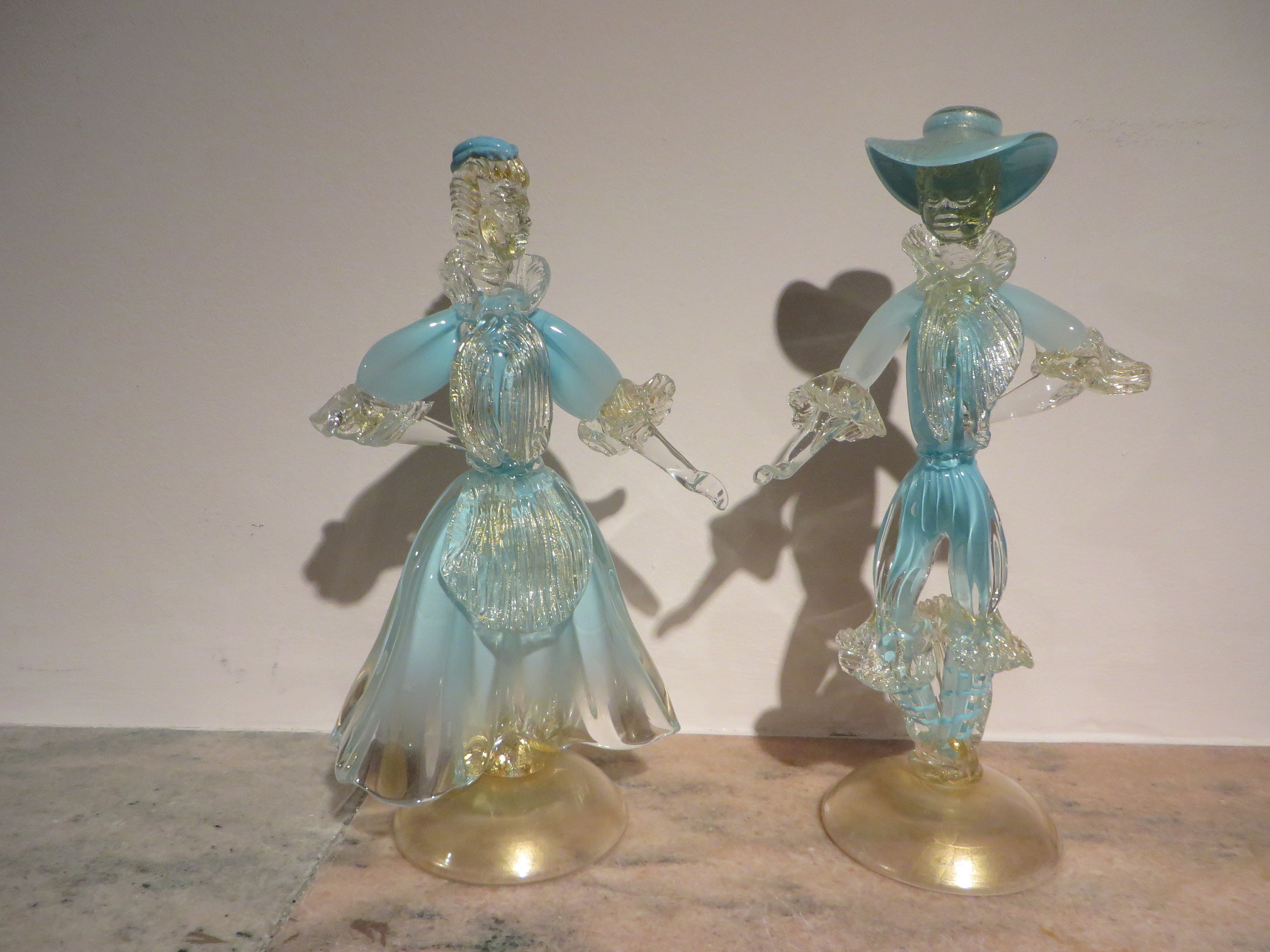 Vintage Murano Venetian Glass 12 1/2” Tall Dancing Couple