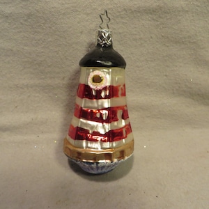 Vintage Inge Glas Blown Glass Christmas Ornament - Lighthouse
