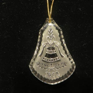 Vintage Waterford Crystal Annual Flat Christmas Ornament - 1978 Christmas Bell
