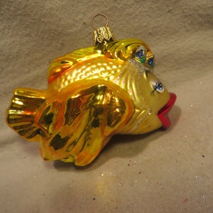 Vintage Polonaise Blown Glass Christmas Ornament - Magic Fish