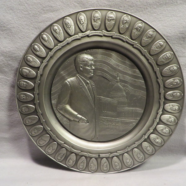Vintage International Silver Co. Limited Edition John F. Kennedy Pewter Plate
