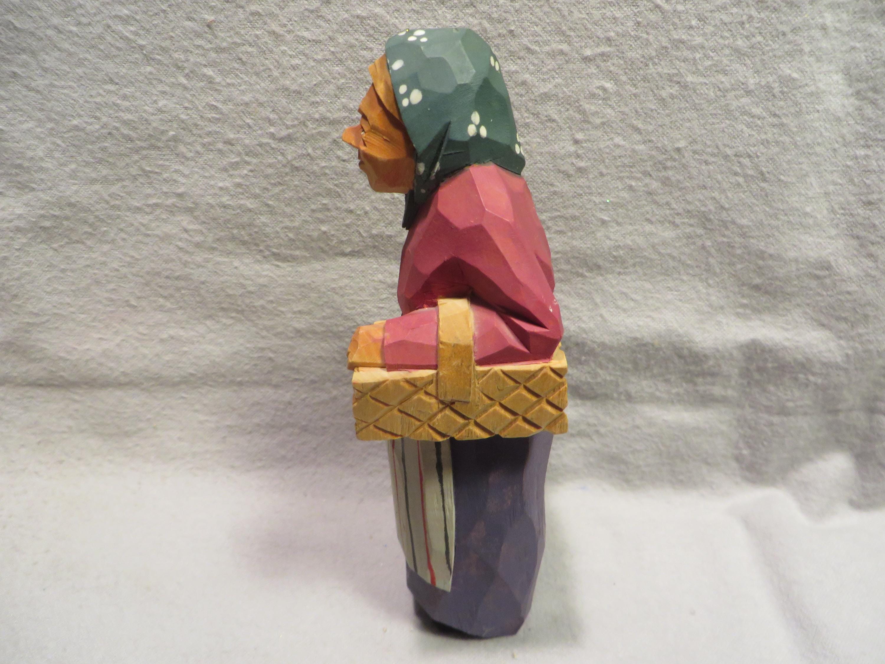 Vintage Signed Olaf Gunnarsson Sweden Hand Carved Wood Figure