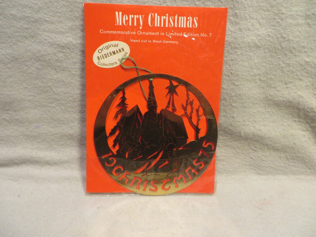 Original Biedermann Flat Cut Out Brass Christmas Ornament 1975 Etsy