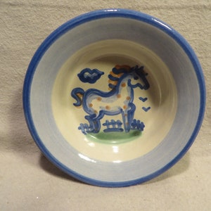 Vintage M.A. Hadley Pottery Sauce Dish Decorated with a Standing Horse Motif