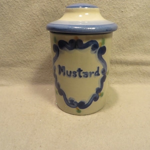 Vintage M.A. Hadley Pottery Covered Mustard Jar