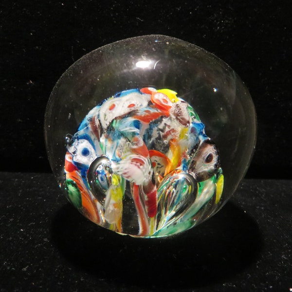 Vintage Handcrafted Millifiori Crystal Paperweight