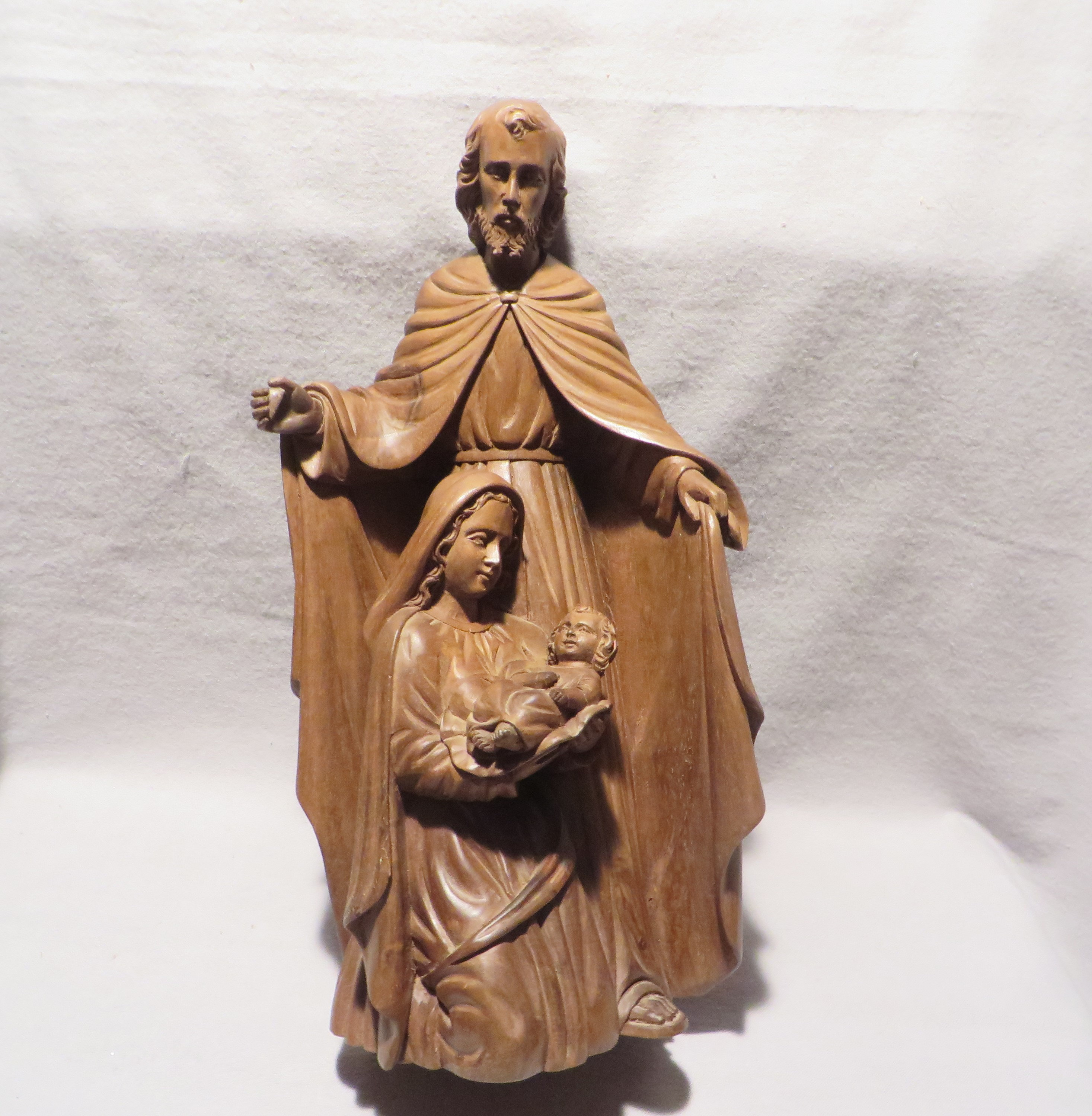Vintage Large Hand Carved Wood Holy Family Possibly Etsy