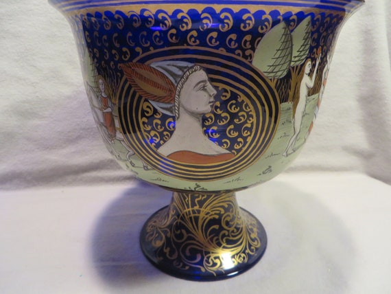 Vintage Barovier & Toso Cobalt Murano Glass Coppa Nuziale (wedding