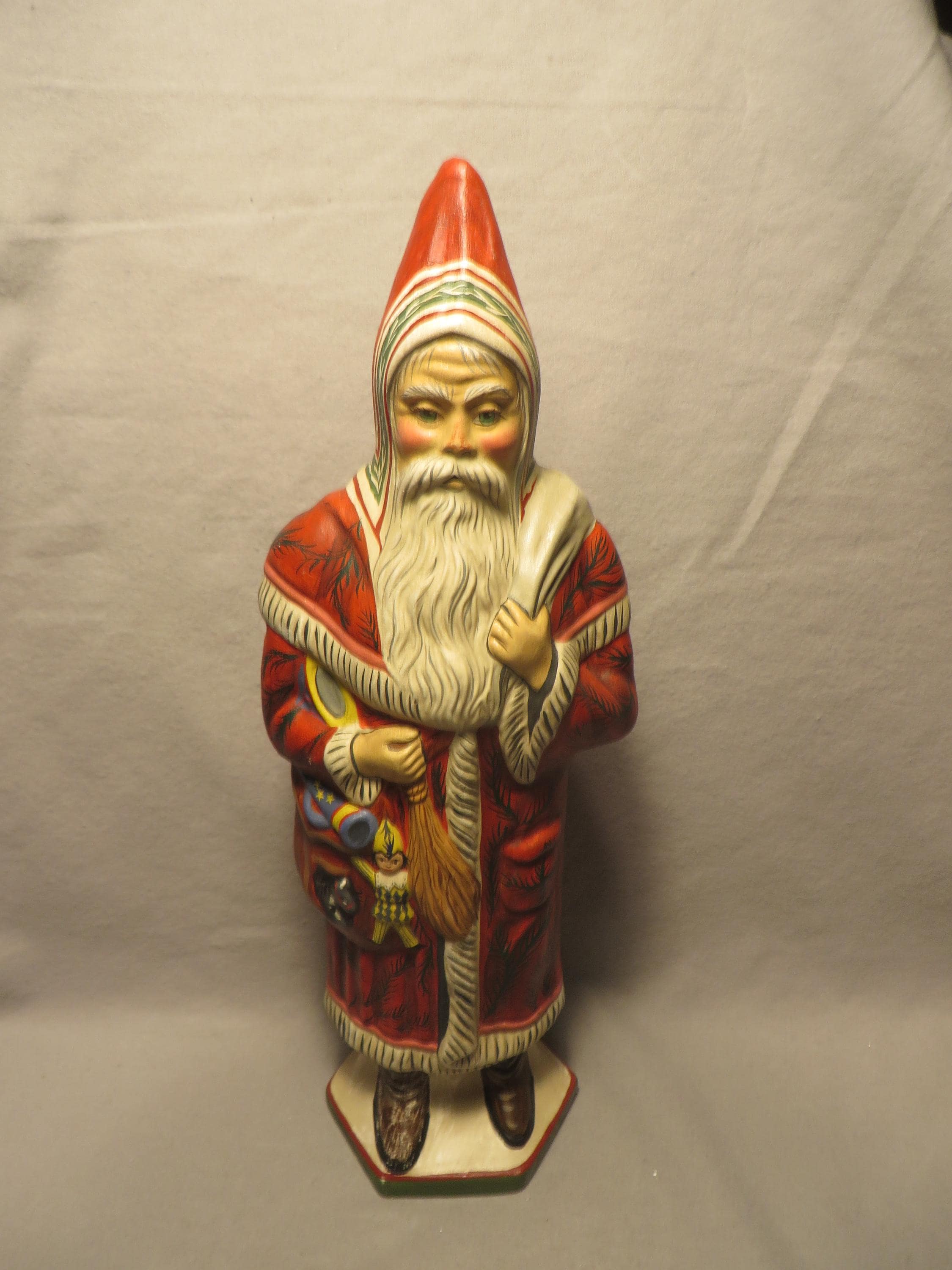 Vintage Vaillancourt Folk Art Chalkware Santa - 14