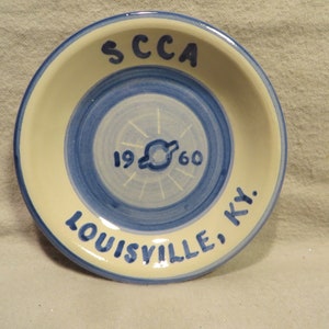 Vintage M.A. Hadley Pottery Souvenir of The SCCA 1960 in Louisville Coaster