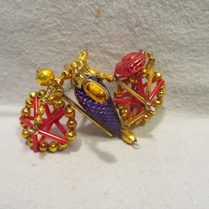 Vintage Christopher Radko Czech Beaded Christmas Ornament - Motorcycle from Action Pack Assortment