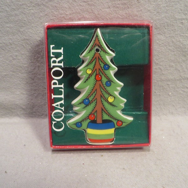 Vintage 1970's-1980's Coalport Bone China Christmas Ornament - Christmas Tree in Original Box