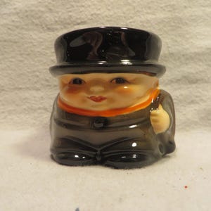 Vintage Goebel West Germany Porcelain Chimney Sweep Figural Egg Cup #1