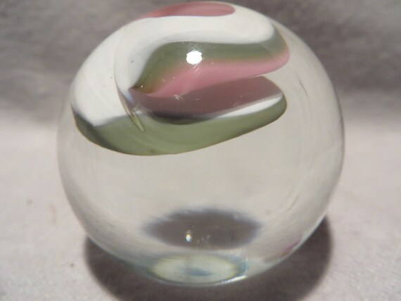 Artist Signed Vintage Small Art Glass Paperweight Jones