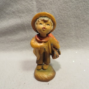 Vintage 3&quot; Anri Juan Ferrandiz Carved Wood Figurine - &quot;The Introduction&quot;