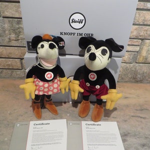 Steiff Disney Archives Limited Edition Mickey & Minnie Mouse Dolls