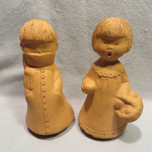 Vintage Pair of Jullar Spain Terra Cotta Children Figurines
