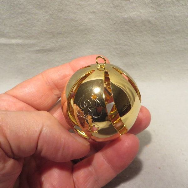 Vintage George Jensen Denmark Gold Plated Julekugle Christmas Ornament