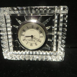 Vintage Waterford Small Rectangular Crystal Clock #582-034-0030