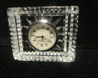 Vintage Waterford Small Rectangular Crystal Clock #582-034-0030