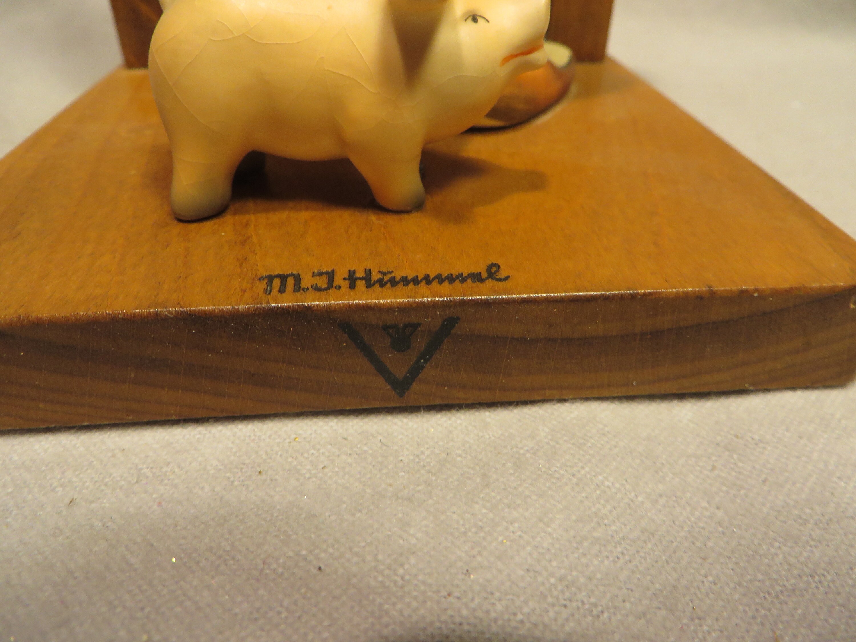 Vintage Pair of Goebel Hummel Wood Bookends With Hummel 66 Etsy